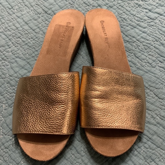 Never Worn Chocolat Blu Viveca Rose Gold Leather Sandal - Picture 4 of 7